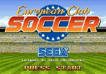 European Club Soccer (Europe) screen shot title